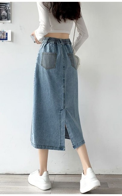 4✮- MQFRM2658 - Denim Knee Skirt 4✮- MQFRM2658 - Denim Knee Skirt