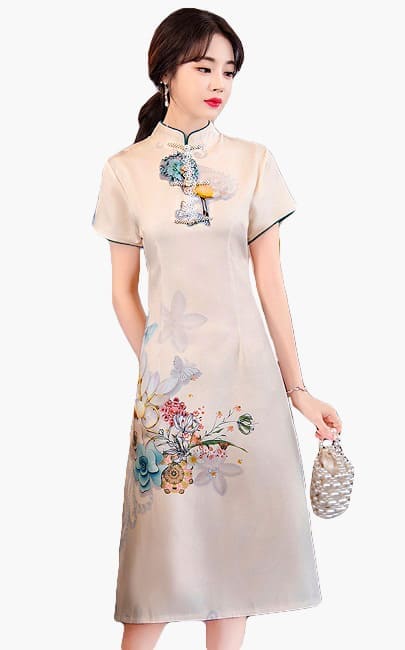 4✮- MRFRM4052 - Knee Dress (Cheongsam)