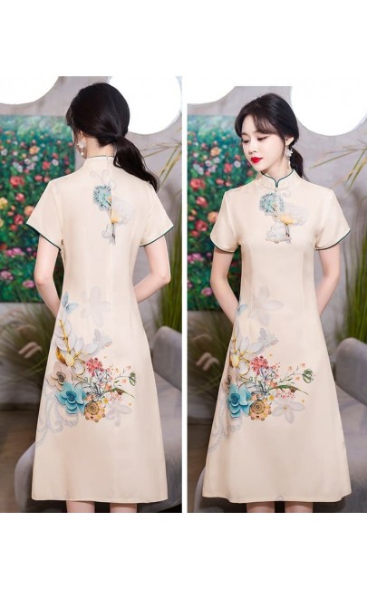 4✮- MRFRM4052 - Knee Dress (Cheongsam)