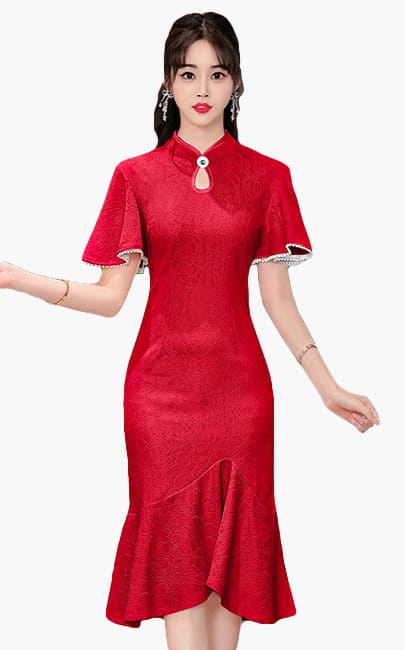 4✮- MRFRM4053 - Mermaid Knee Dress (Small Cut, Cheongsam)