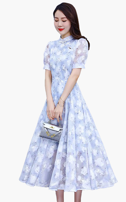 4✮- MYFRM9422 - Midi Dress (Cheongsam)