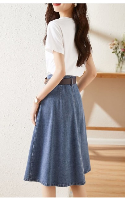 4✮- MZFRM11912 - Knee Dress (Top+Denim Skirt) 4✮- MZFRM11912 - Knee Dress (Top+Denim Skirt)