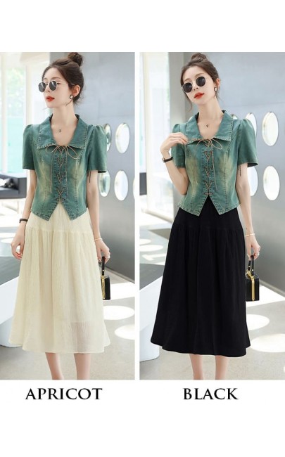 4✮- MZFRM12204 - Midi Dress (Denim Jacket+Skirt) 4✮- MZFRM12204 - Midi Dress (Denim Jacket+Skirt)