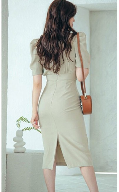 4✮- NCFRM17093 - Bodycon Knee Dress