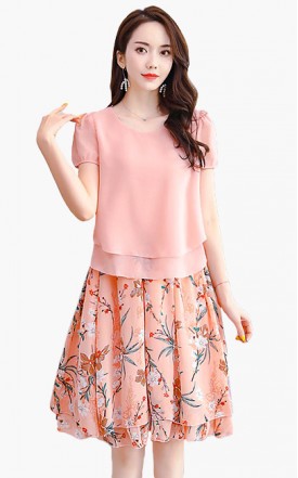4✮- NCFRM17827 - Knee Dress (Top+Skirt)(Small Cut)