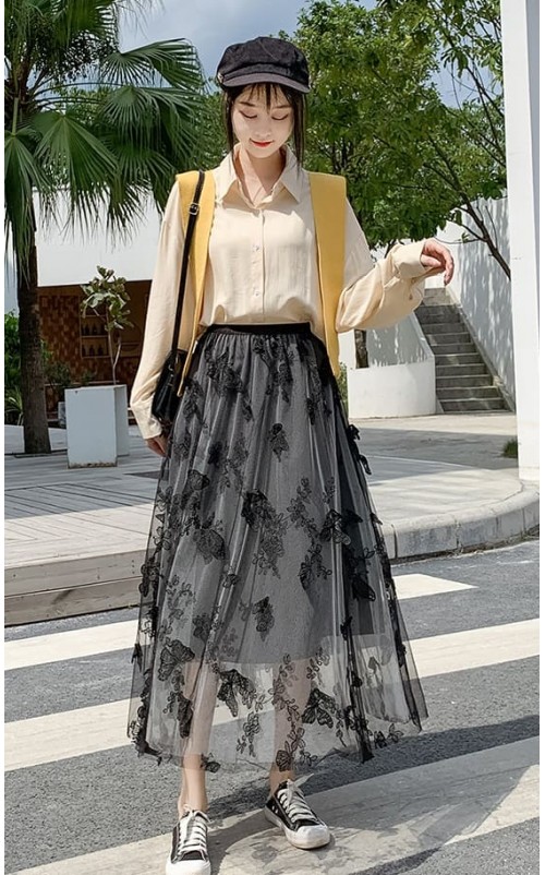 4✮- NEFRM20598 - Midi Skirt (S-XL)