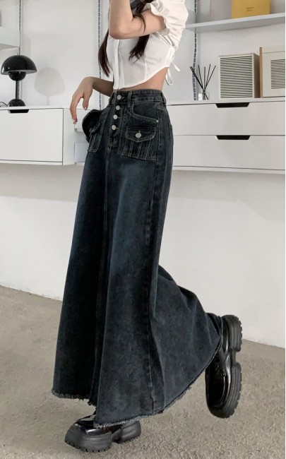 4✮- NIFRM24948 - Denim Midi Skirt 4✮- NIFRM24948 - Denim Midi Skirt