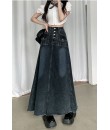 4✮- NIFRM24948 - Denim Midi Skirt
