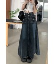 4✮- NIFRM24948 - Denim Midi Skirt