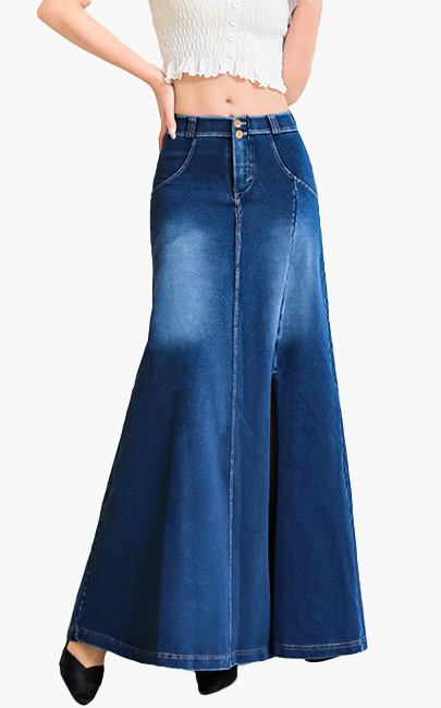 4✮- NIFRM25253 - Denim Midi Skirt