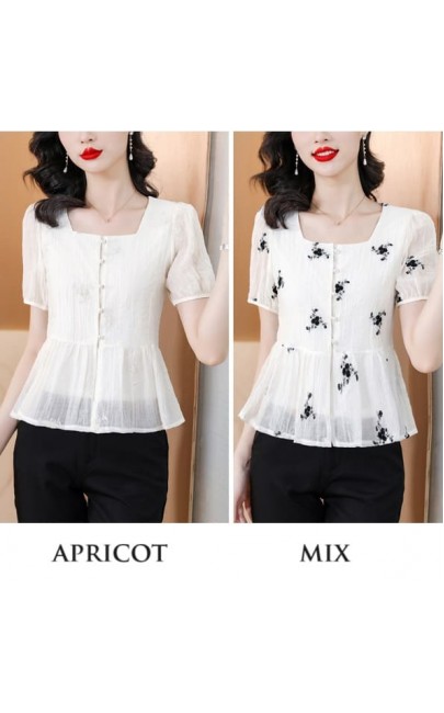 4✮- NKFRM28907 - Embroidered Top (Small Cut)