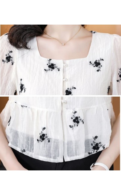 4✮- NKFRM28907 - Embroidered Top (Small Cut)