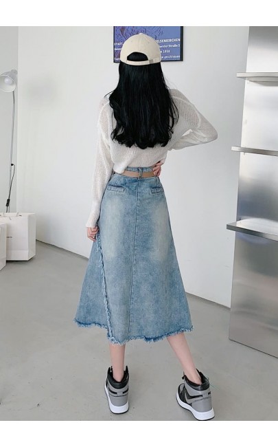4✮- NNFPF678 - Denim Knee Skirt 4✮- NNFPF678 - Denim Knee Skirt