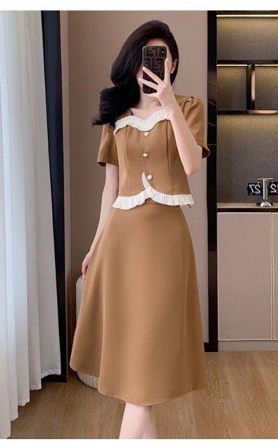 4✮- NOFPF2048 - Knee Dress (Top+Skirt)