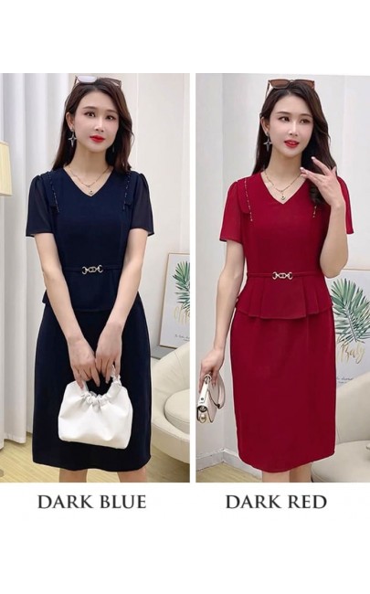 4✮- NQFPF4337 - Bodycon Knee Dress (Small Cut)