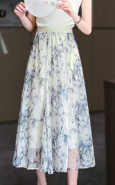 4✮- NQFPF4516 - Midi Skirt (M-4XL)