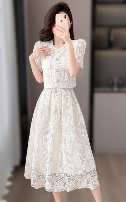 4✮- NTFPF12182 / BY278 - Midi Dress (Top+Skirt)