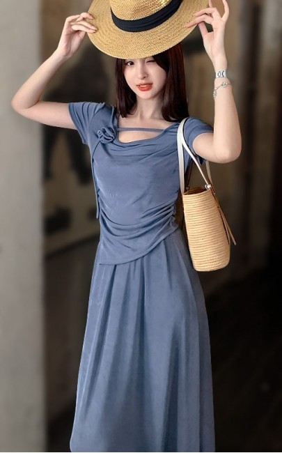 4✮- NVFPF15107 - Midi Dress (Top+Skirt) (XS-M)