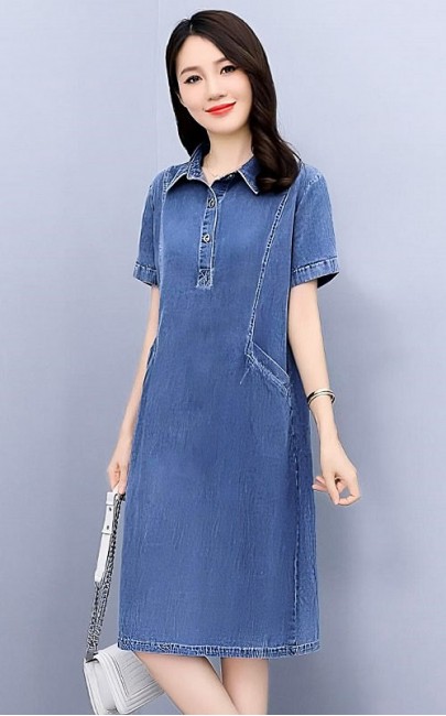 4✮- NYFBY433 / BY510 - Denim Knee Dress