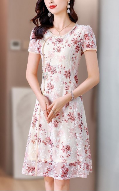 4✮- NYFPF21745 / BY576 - Knee Dress  (Small Cut)
