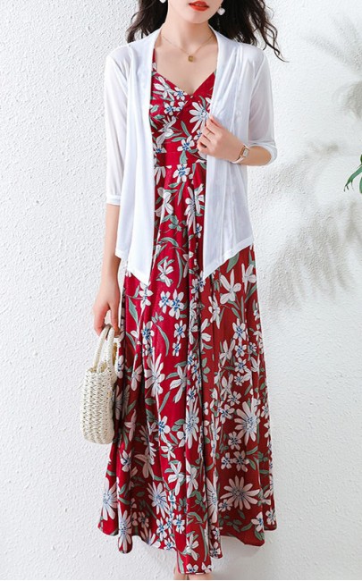 4✮- OAFPF26576 - Midi Dress (With Cardigan)