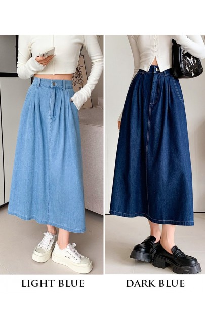 4✮- OBFBY729 - Denim Midi Skirt 4✮- OBFBY729 - Denim Midi Skirt