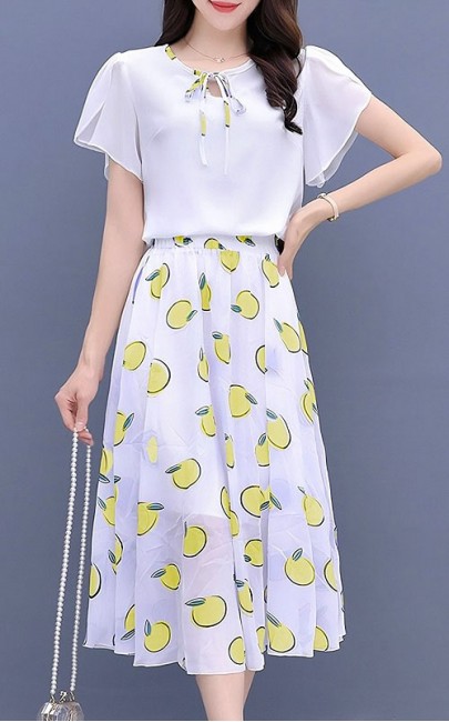 4✮- ODFMY379 - Midi Dress (Top+Skirt)