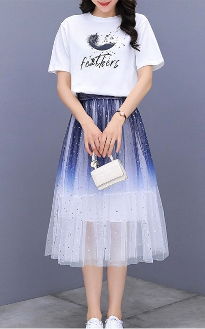 4✮- ODFMY381 - Midi Dress (Top+Skirt)