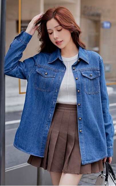 4✮- OEFMY1516 - Denim Cardigan