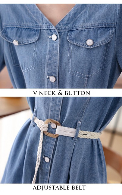 4✮- OGFBY913 - Denim Knee Dress 4✮- OGFBY913 - Denim Knee Dress