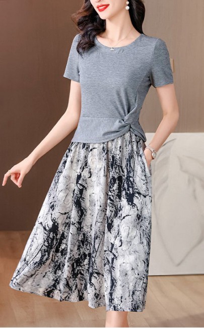 4✮- OHFMY3692 - Knee Dress (Top+Skirt) (Small Cut)