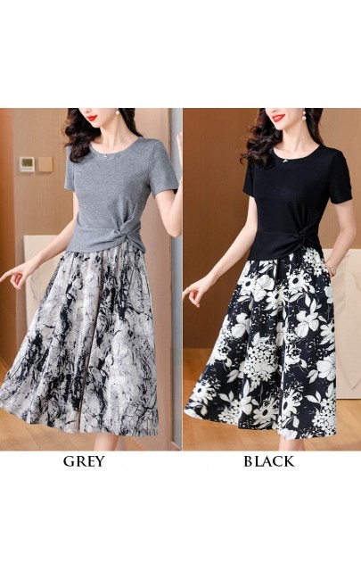 4✮- OHFMY3692 - Knee Dress (Top+Skirt) (Small Cut)