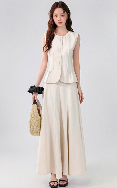 4✮- OHFMY3892 - Midi Dress (Top+Skirt)(Small Cut)