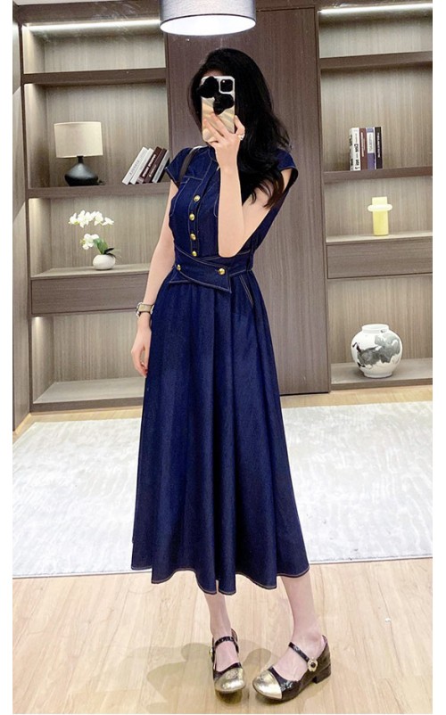 4✮- OIFMY4492 - Denim Midi Dress 4✮- OIFMY4492 - Denim Midi Dress