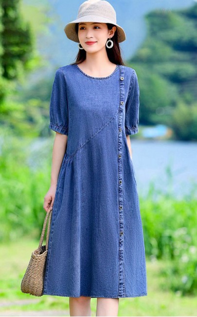 4✮- OIFMY6366 - Denim Knee Dress