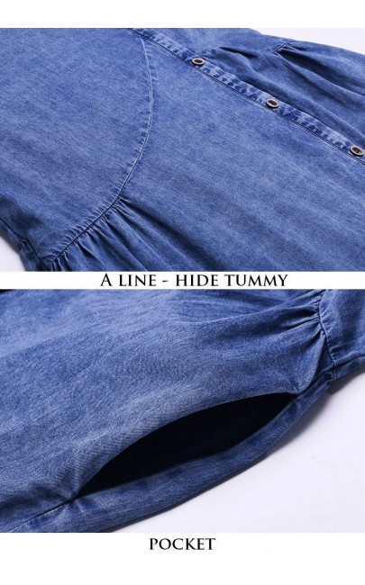 4✮- OIFMY6366 - Denim Knee Dress (Ready Stock) 4✮- OIFMY6366 - Denim Knee Dress (Ready Stock)