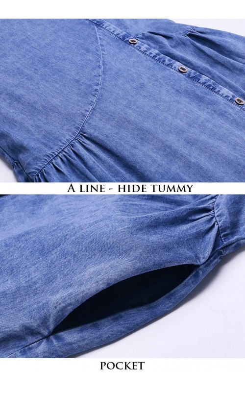 4✮- OIFMY6366 - Denim Knee Dress 4✮- OIFMY6366 - Denim Knee Dress