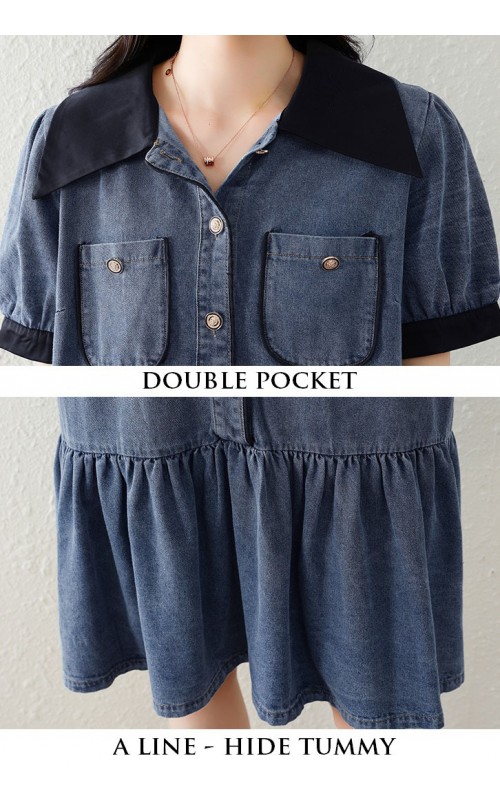 4✮- OJFBY396 - Denim Knee Dress 4✮- OJFBY396 - Denim Knee Dress