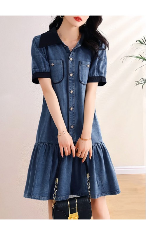 4✮- OJFBY396 - Denim Knee Dress 4✮- OJFBY396 - Denim Knee Dress