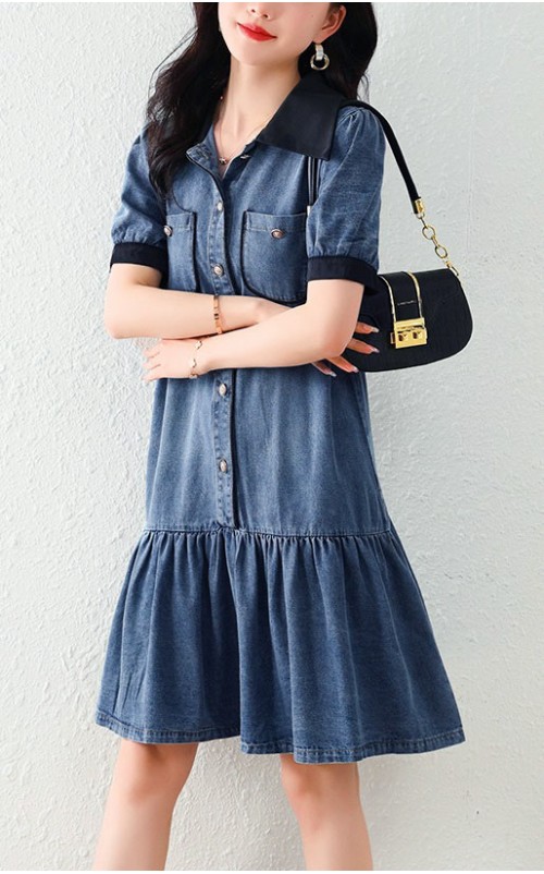 4✮- OJFBY396 - Denim Knee Dress 4✮- OJFBY396 - Denim Knee Dress