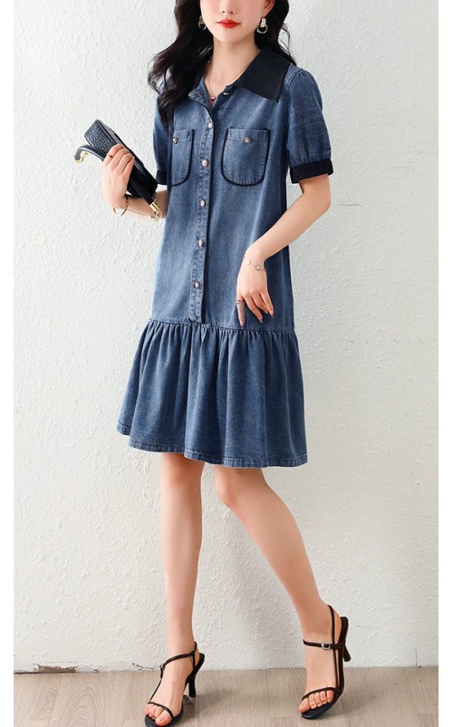 4✮- OJFBY396 - Denim Knee Dress 4✮- OJFBY396 - Denim Knee Dress
