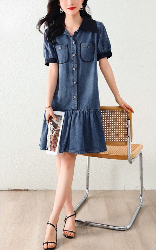 4✮- OJFBY396 - Denim Knee Dress 4✮- OJFBY396 - Denim Knee Dress