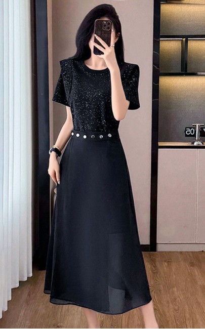 4✮- OKFMY8344 - Midi Dress (Long Top+Skirt)