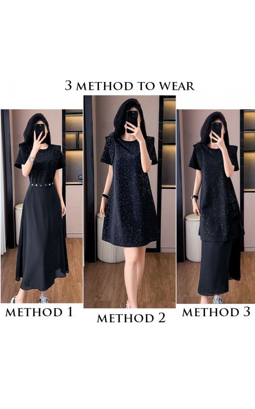 4✮- OKFMY8344 - Midi Dress (Long Top+Skirt) 4✮- OKFMY8344 - Midi Dress (Long Top+Skirt)