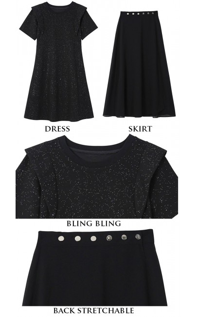 4✮- OKFMY8344 - Midi Dress (Long Top+Skirt) 4✮- OKFMY8344 - Midi Dress (Long Top+Skirt)