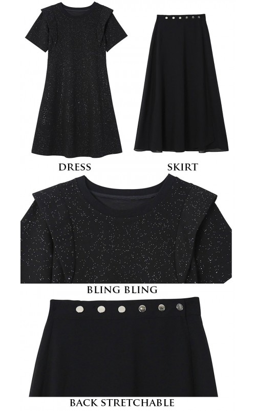 4✮- OKFMY8344 - Midi Dress (Long Top+Skirt) 4✮- OKFMY8344 - Midi Dress (Long Top+Skirt)