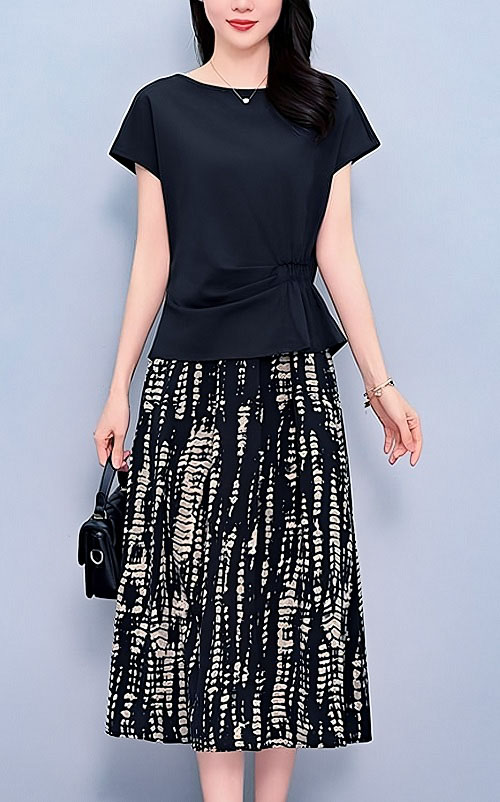 4✮- OKFMY8355 - Knee Dress (Top+Skirt) 4✮- OKFMY8355 - Knee Dress (Top+Skirt)