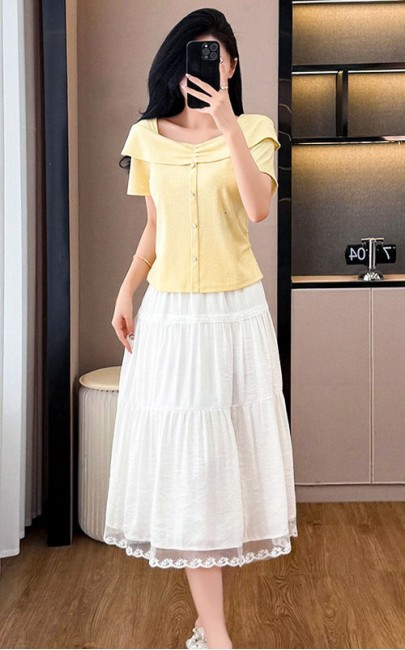 4✮- OKFMY8382 - Midi Dress (Top+Skirt)