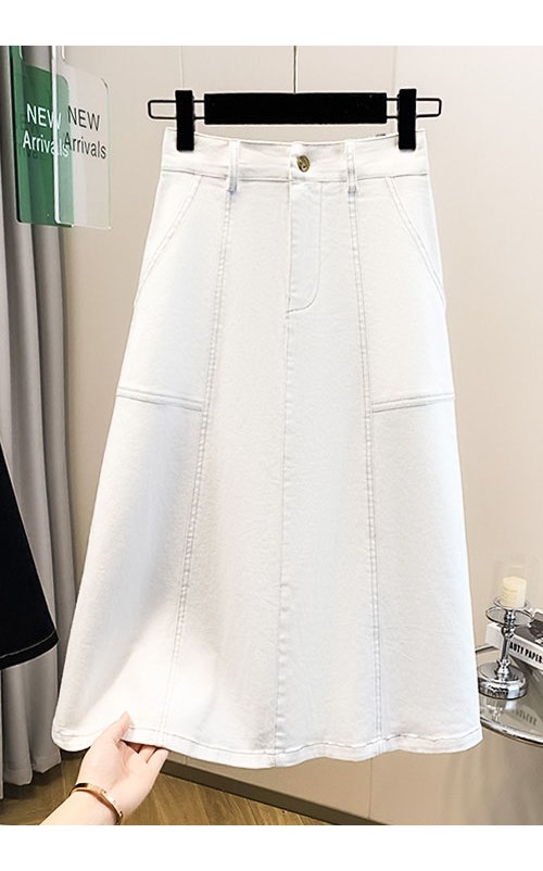 4✮- OPFMY11793 - Denim Midi Skirt