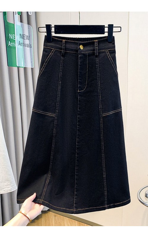 4✮- OPFMY11793 - Denim Midi Skirt